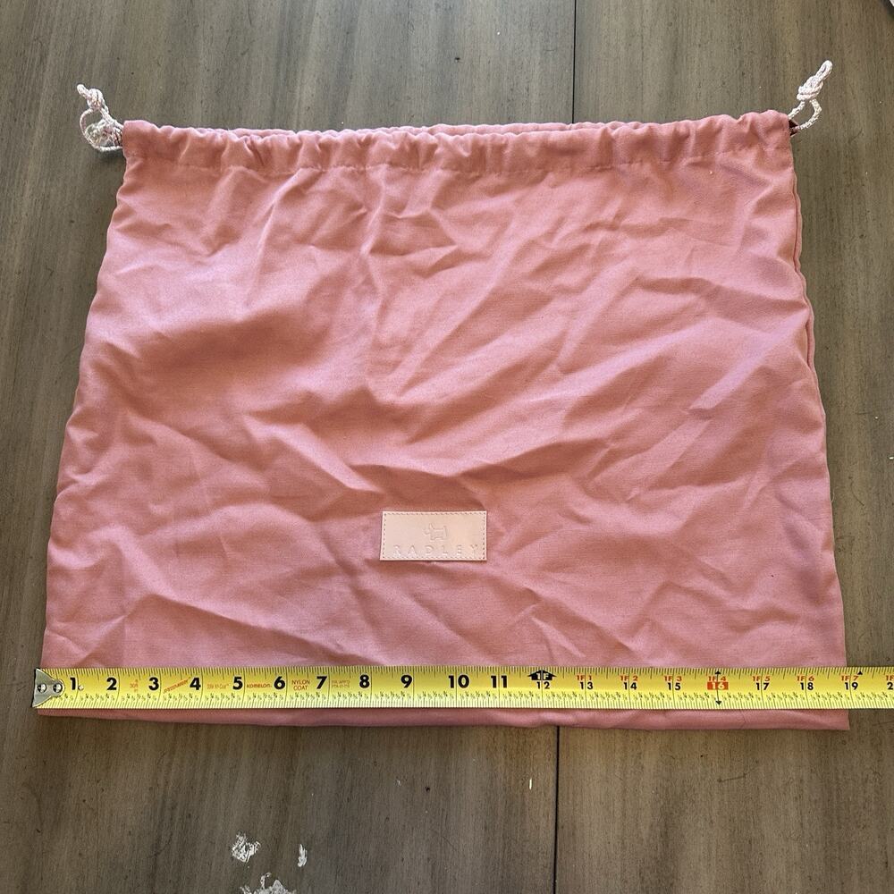 Radley London Large 15x19 Dust Cover Protector Bag Blush Purse Drawstring